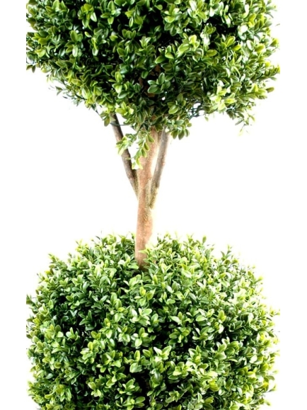 Buis tige double boule artificiel - 2 boules de buis - Hauteur 170 cm