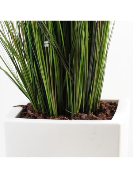 Foxtail artificiel en pot pure blanc 120 cm