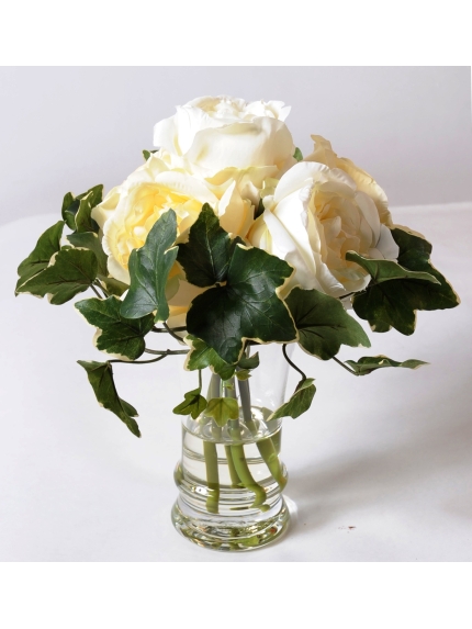 Bouquet artificiel de roses blanches