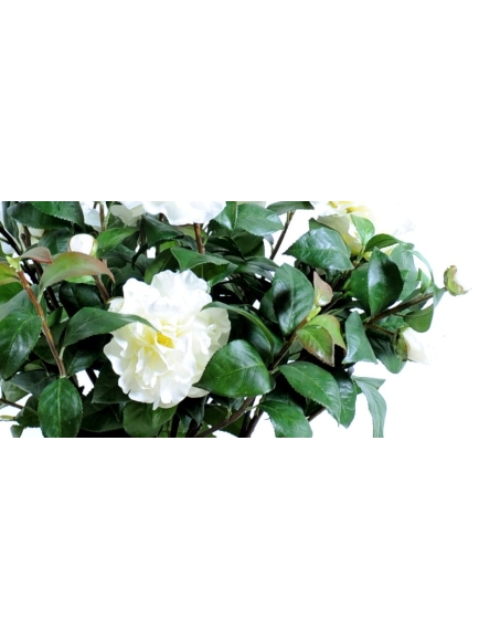 Camélia artificiel 56 cm - pot terre