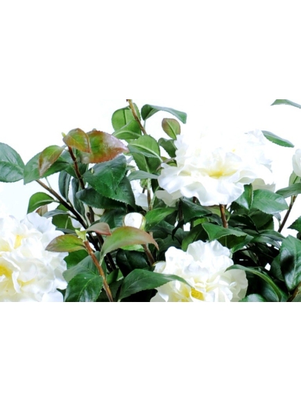 Camélia artificiel 56 cm - pot terre