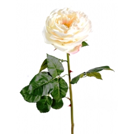 Rose Anglaise artificielle - 6 couleurs - Diam 14 cm - Vendues par 3 Crème