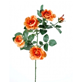 Roses artificielles - Par 3 - Fleurs Artificielles Saumon