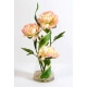 Bouquet tourbillon de 3 pivoines artificielles 58 cm Rose clair