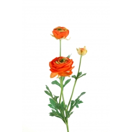 Fleurs artificielles RENONCULES - Vendues par 6 tiges &agrave; la couleur - Jaune ou P&ecirc;che Pêche