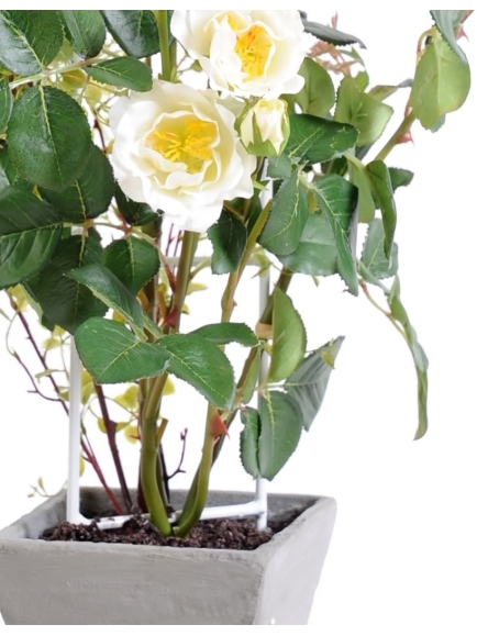 Rosier artificiel en pot - Hauteur 50 cm