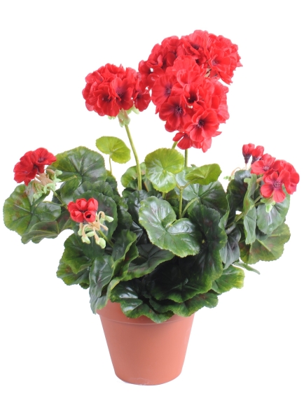 Jardinières Géraniums Artificielles (2 piquets)