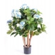 Hortensias artificiels 80 cm - Bleu ou Blanc Bleu