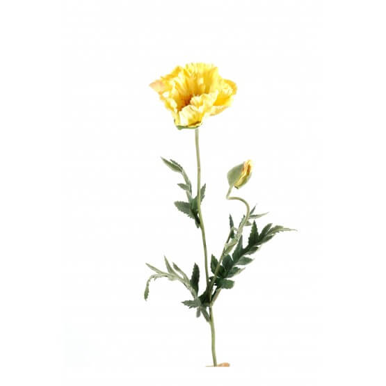 Pavots artificiels jaunes - Par 6 - Fleurs Artificielles