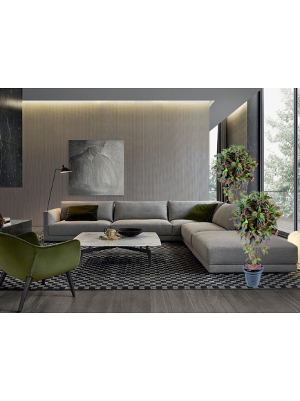 Croton artificiel tronc bois naturel - 110 cm