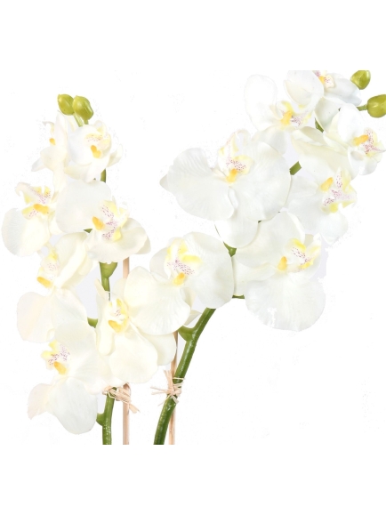 Orchidée artificielle Phalaénopsis en pot déco  Hauteur 65 cm - Largeur 30 cm