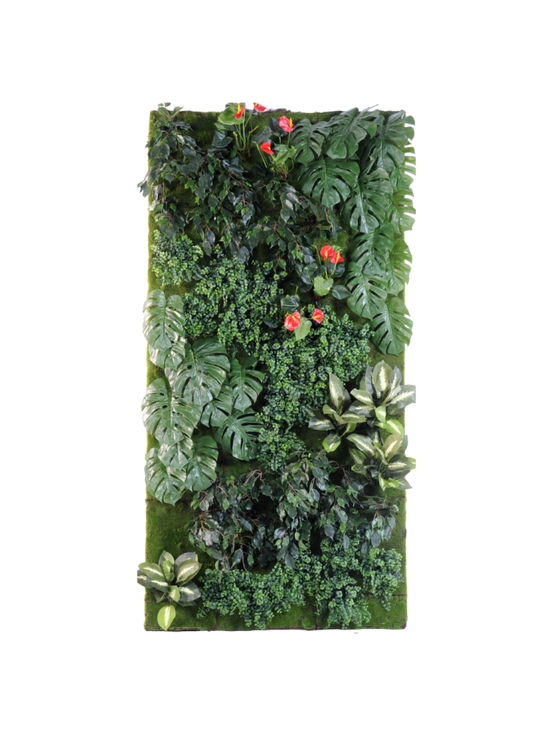 MUR VEGETAL ARTIFICIEL VERT ROUGE