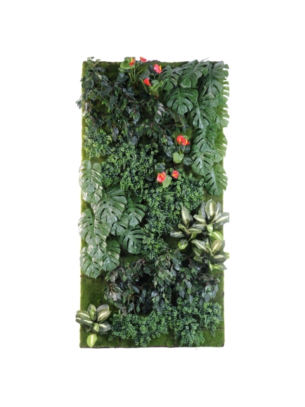 MUR VEGETAL ARTIFICIEL VERT ROUGE