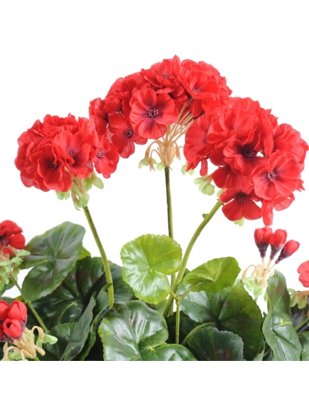 Géranium Artificiel en pot - Vendus par 3 - 5 couleurs