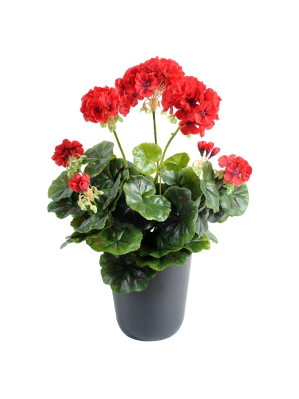 Géranium Artificiel en pot - Vendus par 3 - 5 couleurs