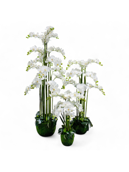 Orchidée artificielle en pot mousse  80 cm