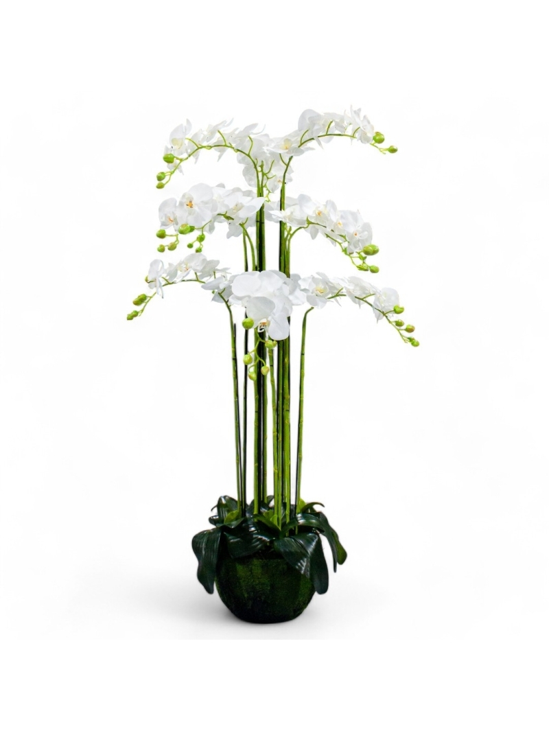 Orchidée artificielle en pot mousse  120 cm