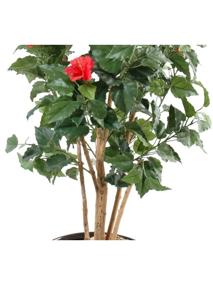 Hibiscus artificiel - Tronc bois naturel 150 cm