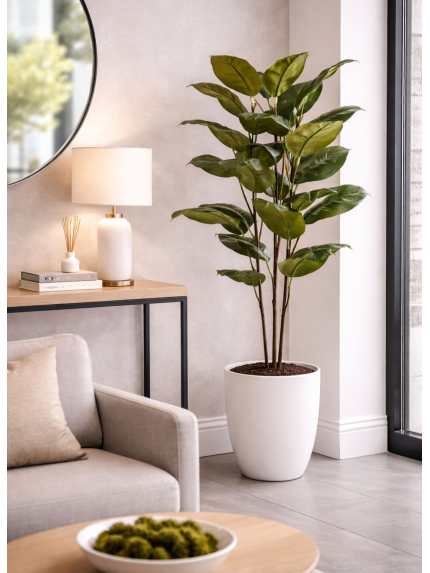 Ficus elastica artificiel 113 cm - Déco Mundo