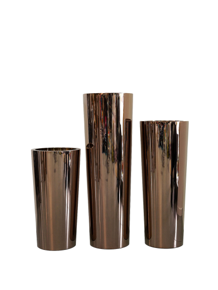 Pot cylindre rose gold - effet miroir