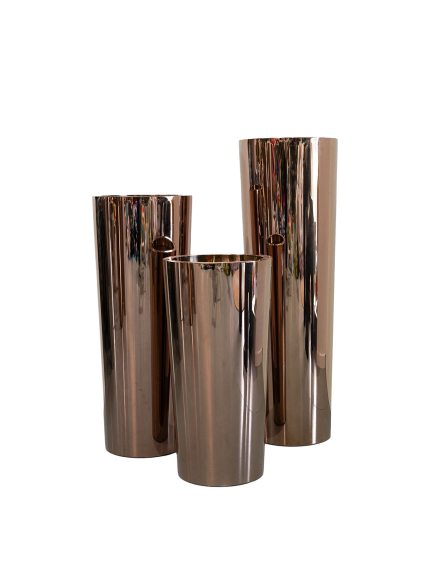 Pot cylindre rose gold - effet miroir