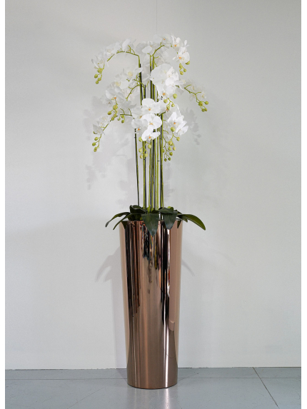 Pot cylindre rose gold - effet miroir