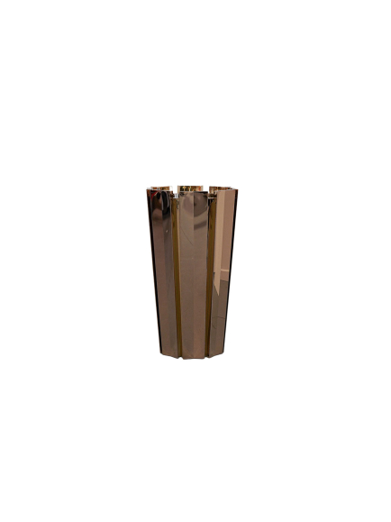Pot cylindre texturé rose gold - effet miroir